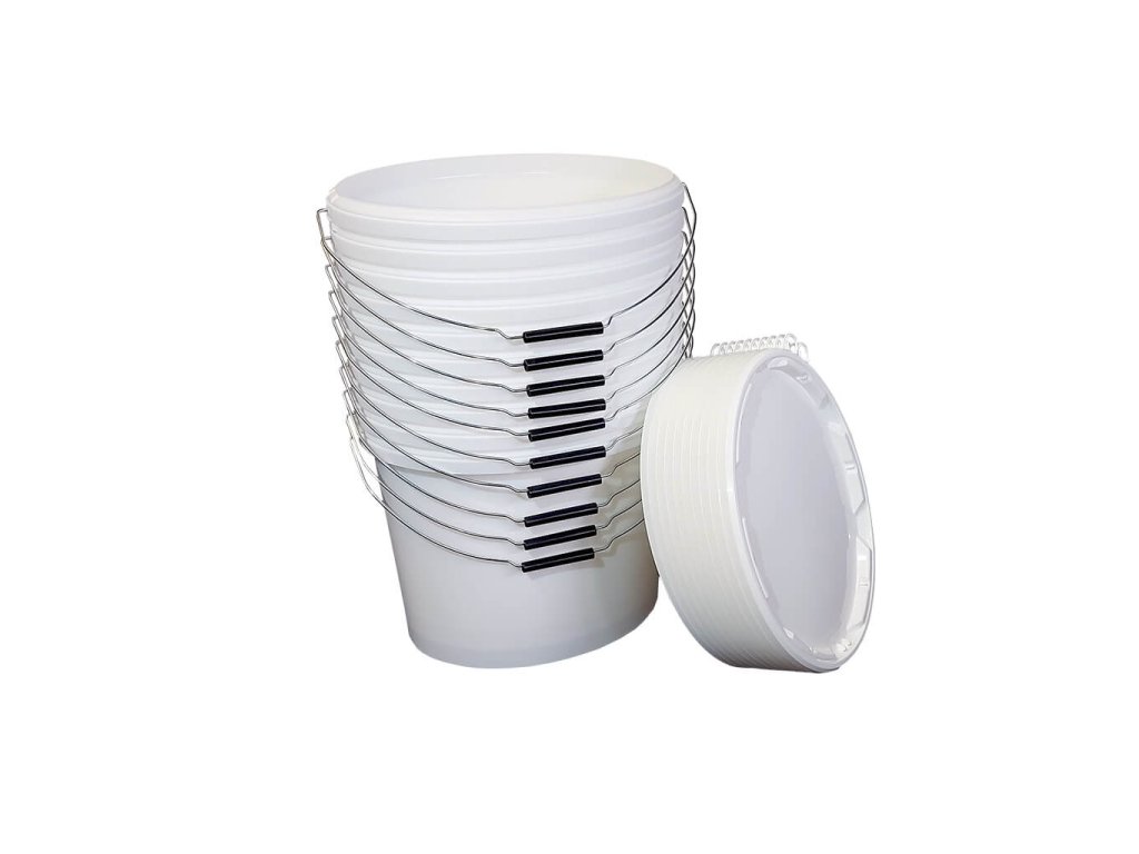 Farbeimer oval - SET, 15 Liter, 10 Eimer + Deckel